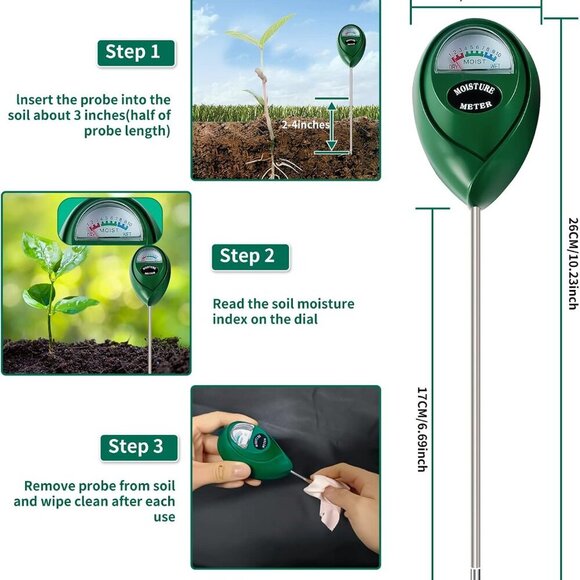 Moisture Meter Water Monitor Soil Hygrometer Sensor Care, Lawn, Farm, Indoor & O - Picture 3 of 6